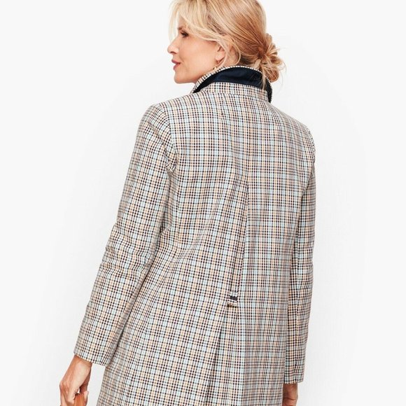Talbots Plaid Checkered Mac Coat - Size 16 - Picture 2 of 6